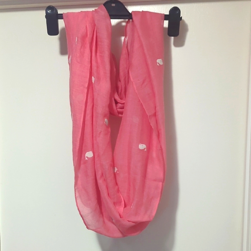 Pink with White Whales Infinity Scarf
